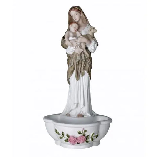 BOL D'EAU BENITE ART NOUVEAU MADONNA BOL D'EAU BENITE FIGURE ANTIQUE