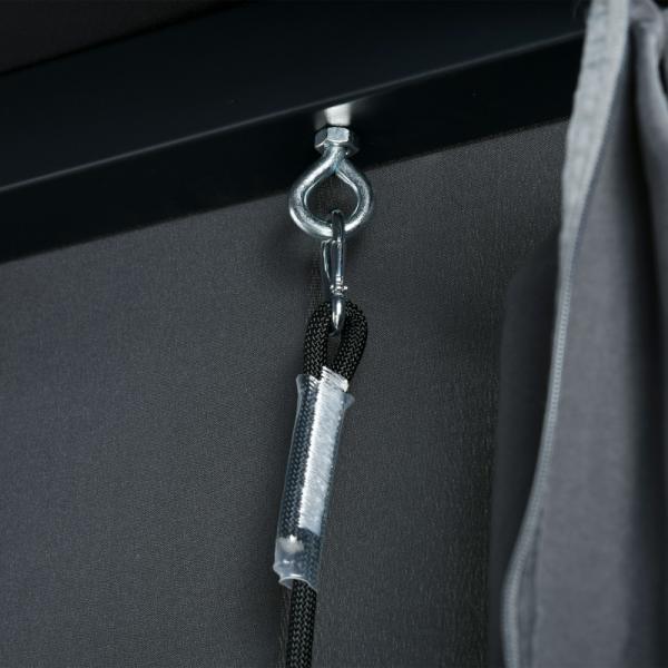 Outdoor-Schaukelbett aus PE-Rattan mit Baldachin, inkl. Kissen, wetterbeständig, Grau - Palo24