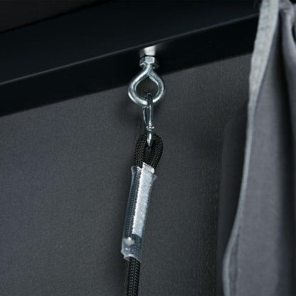 Outdoor-Schaukelbett aus PE-Rattan mit Baldachin, inkl. Kissen, wetterbeständig, Grau - Palo24