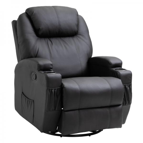 Fauteuil de massage électrique fonction massage 5 modes de massage fonction inclinable noir