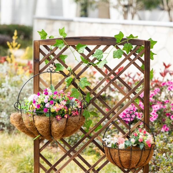 Pflanzkasten Blumenständer Rankgitter Rankkasten Rosenbogen Garten Holz Braun