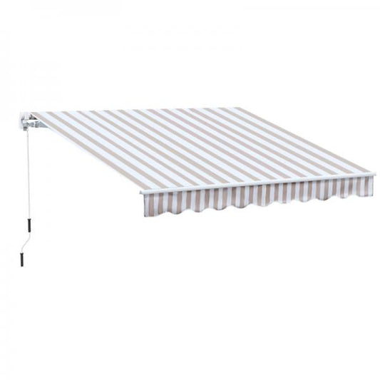 Tenda da sole con manovella, tenda da sole a braccio snodato, protezione solare, montaggio a parete, balcone, montagne in alluminio 3 x 2,5 m