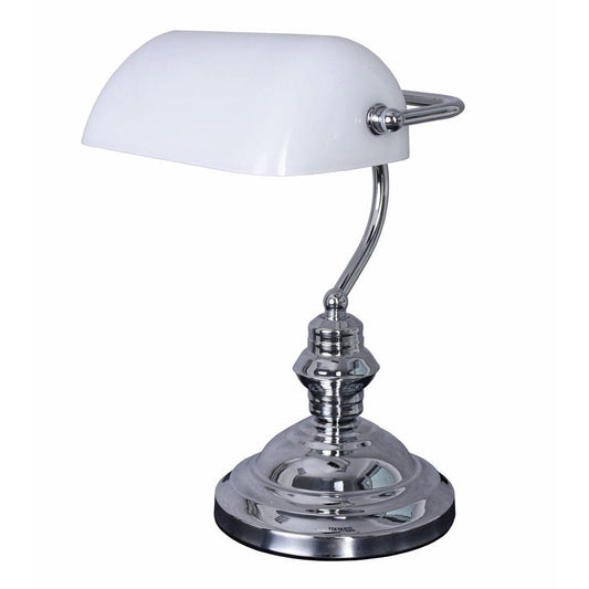 Schreibtischlampe Bankers Lamp Antik Stil Silber Weiss - Palo24