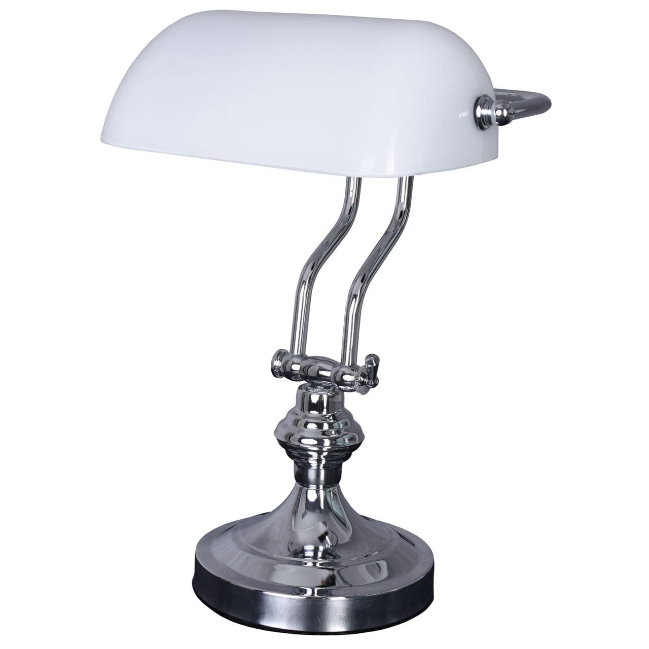 Bankerlampe Weiss Silber Anno 1900 - Palo24