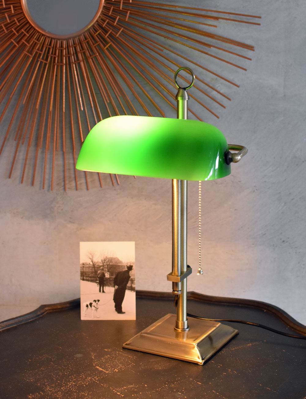 Bankerleuchte im Jugendstil Bankerlampe grün Schreibtischlampe - Palo24