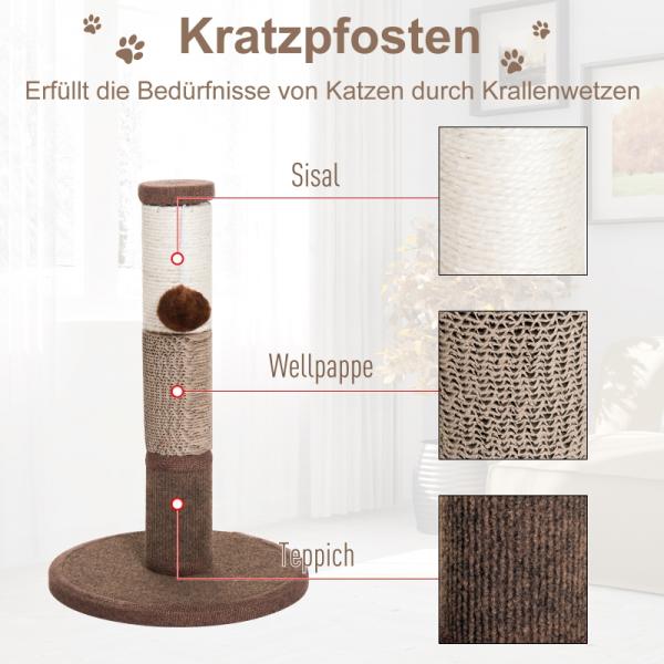 Kratzstamm Katzenbaum Katzenkratzbaum Kratzbaum Spielbaum Braun