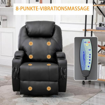 Fauteuil de massage électrique fonction massage 5 modes de massage fonction inclinable noir