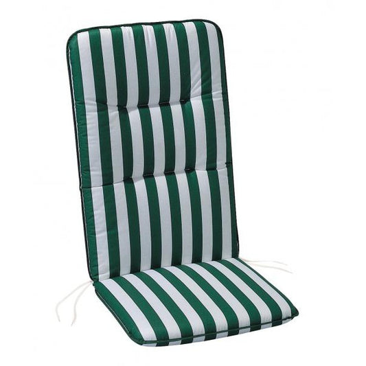 Cuscino per sedia con schienale alto 120x50 cm Verde-Bianco 100% Cotone