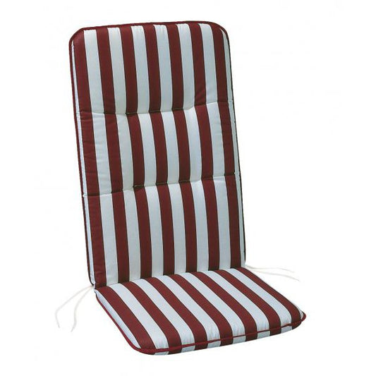 Cuscino per sedia con schienale alto 120x50 cm design bordeaux-bianco 100% cotone