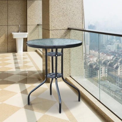 Outsunny® Gartentisch Glastisch Bistrotisch Balkontisch ?60x70cm - Palo24