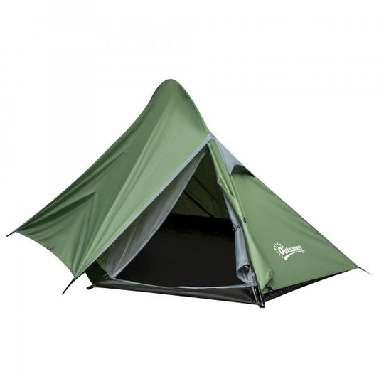 Zelt für 2 Personen Campingzelt mit Heringen Dunkelgrün