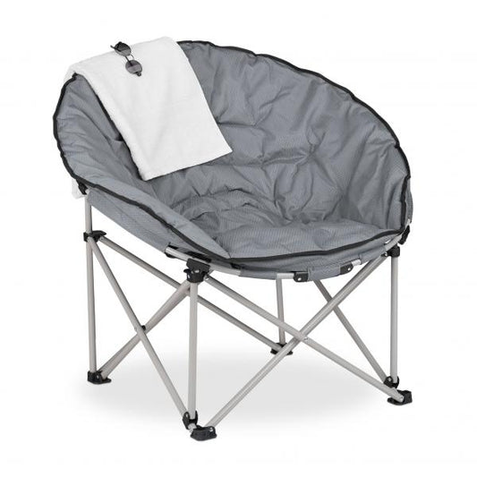 Faltbarer XXL Campingsessel Moon Chair grau