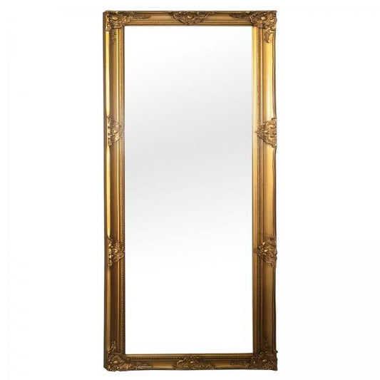 Miroir mural cadre en bois décoré doré 100x200cm style antique baroque