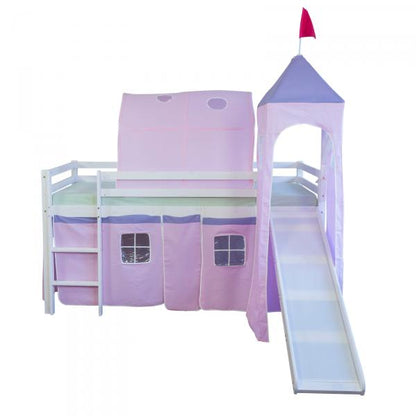 Tunnel für Hochbetten Bettzelt Bettdach Spieltunnel Höhle Kinderbett Pink
