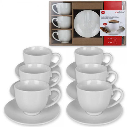 12tlg. Espresso Tassen Set Kaffeetassen weiss