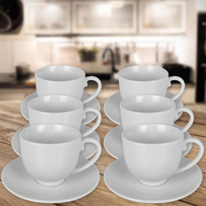 12tlg. Espresso Tassen Set Kaffeetassen weiss