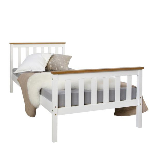 Jugendbett Einzelbett Bettgestell 90x200 weiss Tagesbett Holzbett