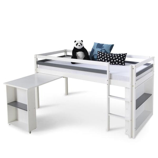 Lit mezzanine lit enfant 90x200 bureau blanc lit fonctionnel lit jeunesse