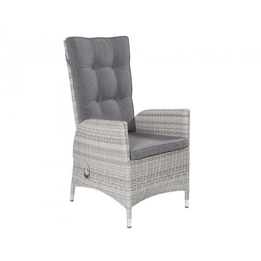 2x Rattansessel Positionsstuhl "Parma" weiss grau inkl. Sitzkissen - Palo24