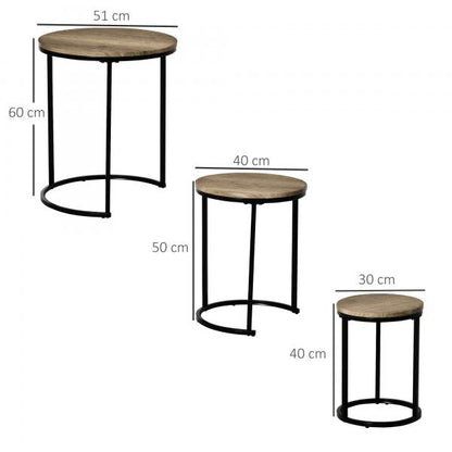 Table d'appoint gris foncé + noir 51 cm x 51 cm x 60 cm