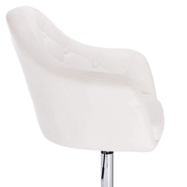 Chaise de bar réglable en hauteur simili cuir blanc