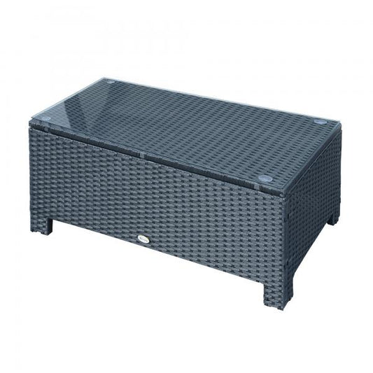 Table d'appoint table de jardin table de balcon polyrotin noir