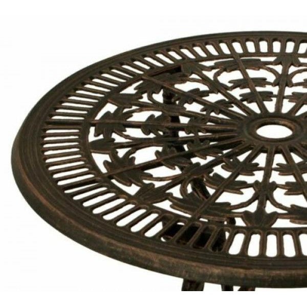 Tisch LUGANO 70cm rund, Aluguss bronze antik - Palo24