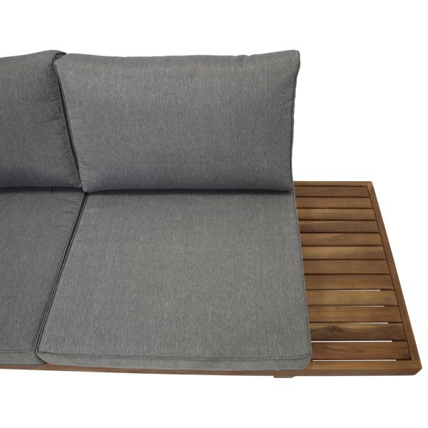 Lounge Set Gartengarnitur CARTAGENA, Akazie geölt, mit Polster grau, FSC®-zertifiziert - Palo24