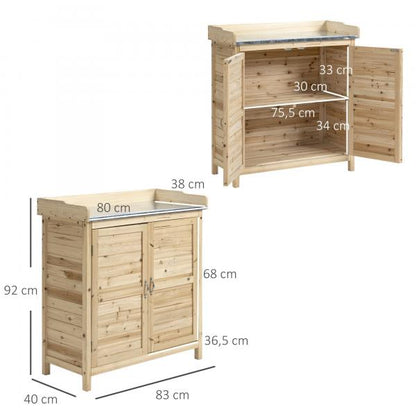 Gartenschrank mit Unterschrank Holz Geräteschrank Geräteschuppen