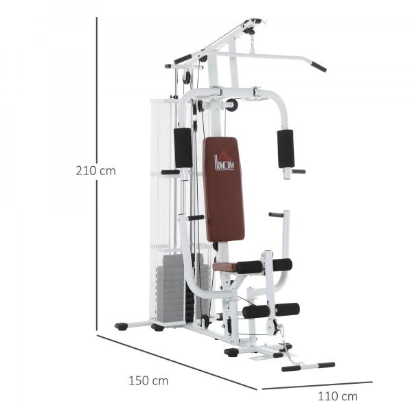 Stazione di potenza per palestra Stazione fitness Multigym Attrezzatura fitness incl. Pesi Metallo PU