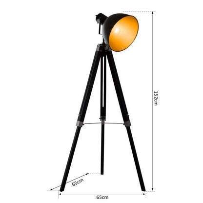 Stehlampe Dreibein höhenverstellbar 108-152cm E27 Schwarz