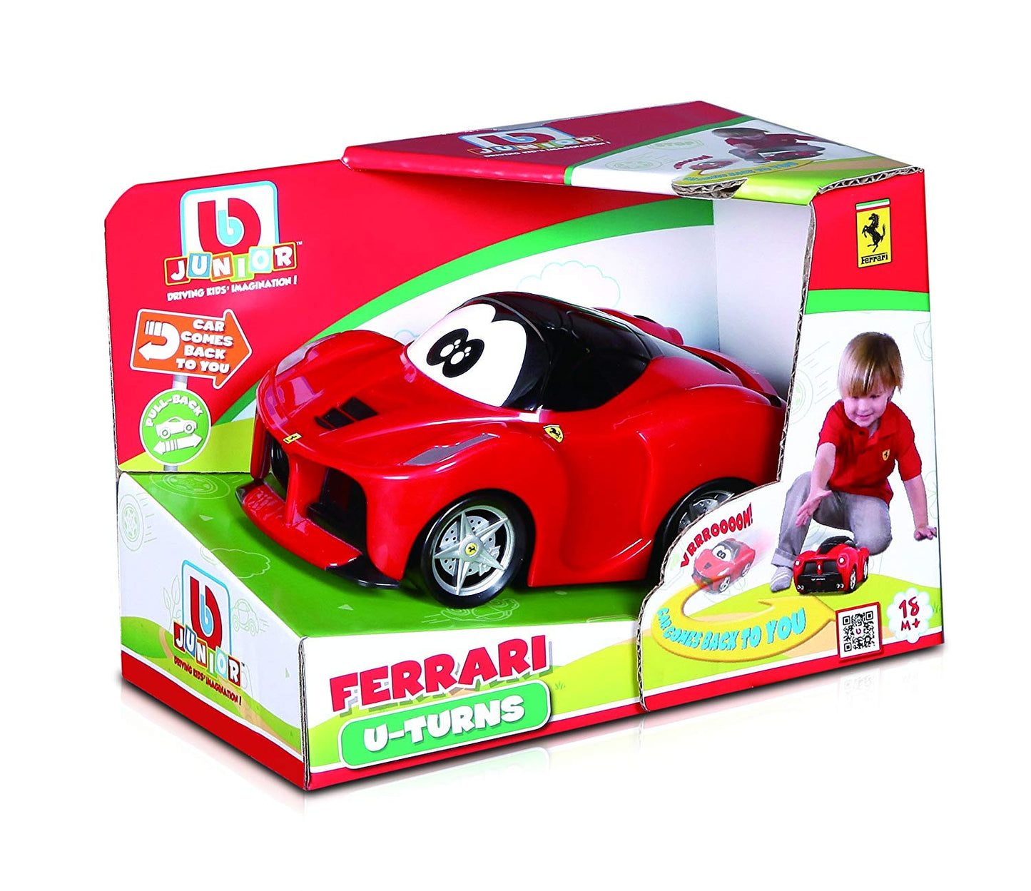 BB Junior U-Turn LaFerrari: Veicolo per bambini con funzione pullback unica - Auto giocattolo