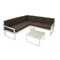 Lounge Set ARESE, Aluminium weiss, Polster dunkelgrau