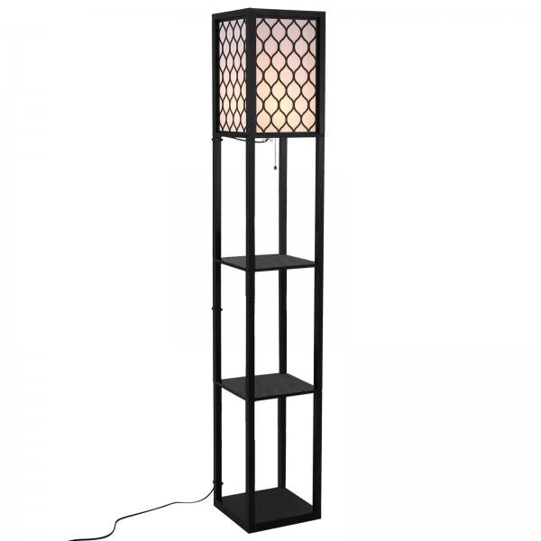 Lampadaire lampadaire E27 jusqu'à 40W bois noir 26 x 26 x 160 cm