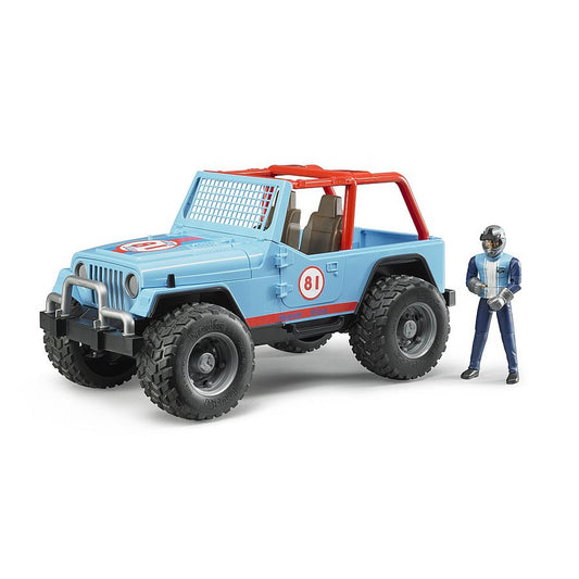 Bruder 02541 - Jeep Cross Country Racer blau mit Rennfahrer, 1:16