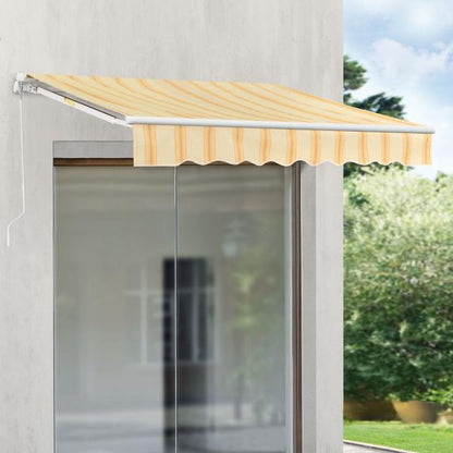 Tenda da sole a braccio articolato Bitonto 250x200cm con manovella giallo/bianco