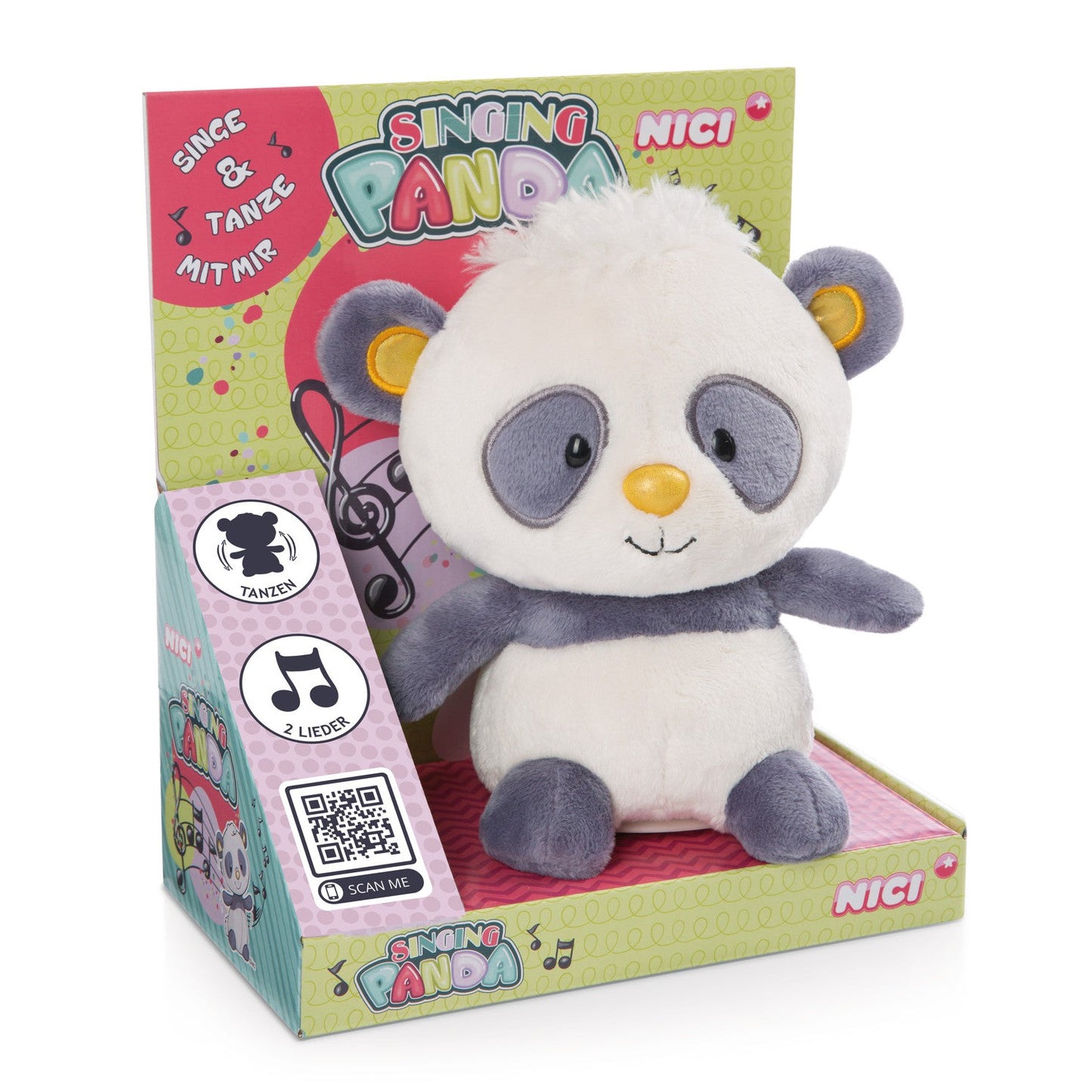 Nici 48417 - Singing Panda Plüschfigur 20 cm mit Sing- & Tanzfunktion