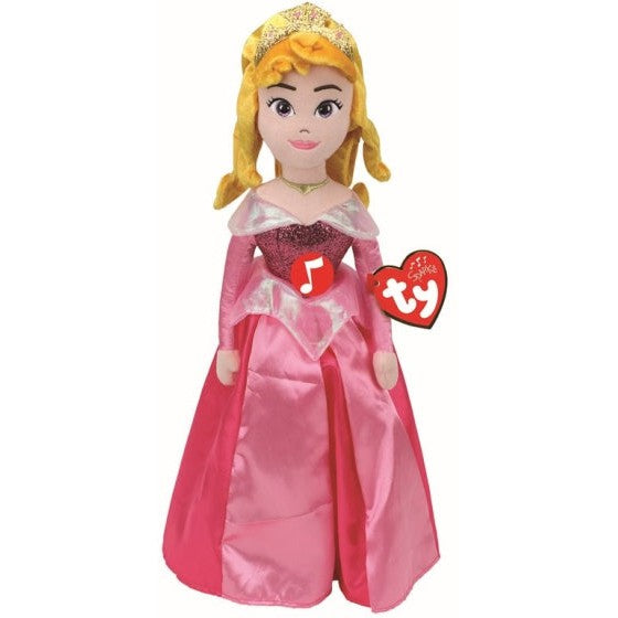 Ty 02411 - Disney Dornröschen - Prinzessin Aurora Plüschfigur mit Sound - 40 cm