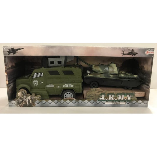 Veicoli dell'esercito - Veicolo militare con carro armato - Playset