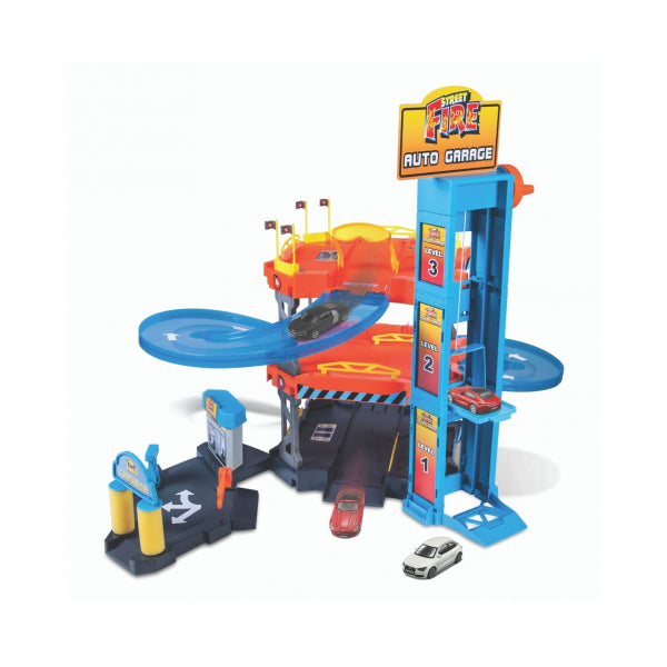 Bburago - StreetFire Car Garage Playset incl. 2 veicoli, 1:43