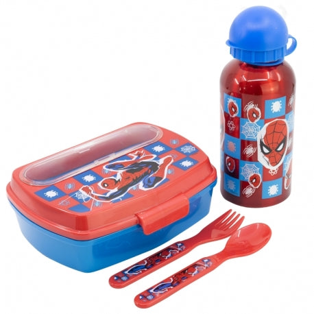 Spiderman Midnight Flyer - Gift Box (Sandwich Box, Trinkflasche, Besteck)