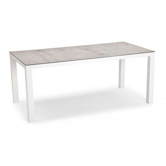 Table Houston 160x90cm blanc/argent