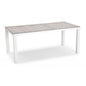 Table Houston 160x90cm blanc/argent