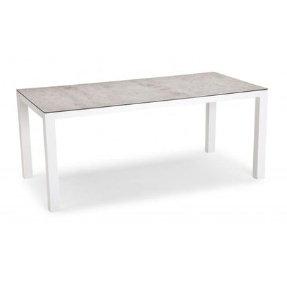 Table Houston 210x90cm blanc/argent