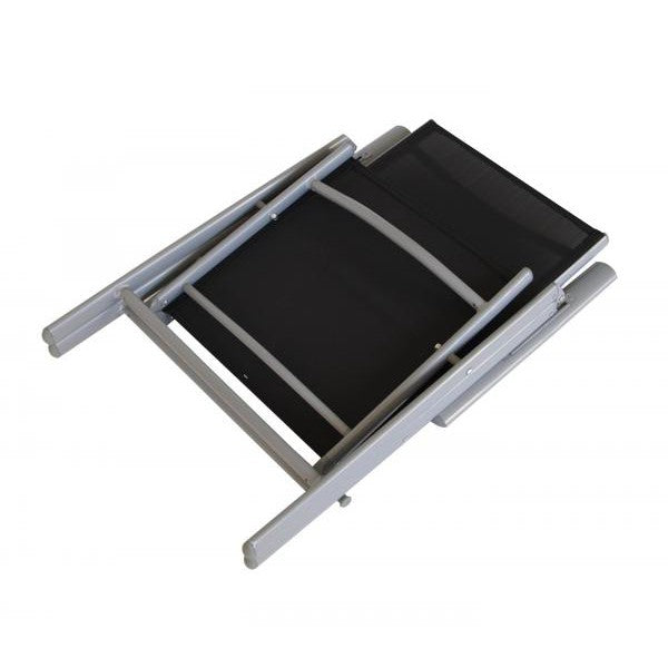 Garnitur Sitzgruppe SORANO 5-teilig mit Tisch 70x125cm, Aluminium + Polywood + Kunstgewebe schwarz - Palo24