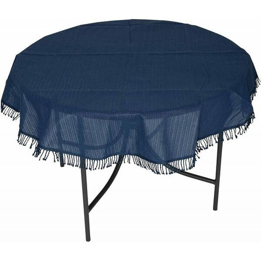 Nappe en plastique 160cm ronde, bleue, résistante aux intempéries