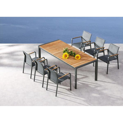 Table Paros 210x90cm anthracite/teck