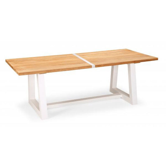 Table Campione 220x100cm blanc/teck