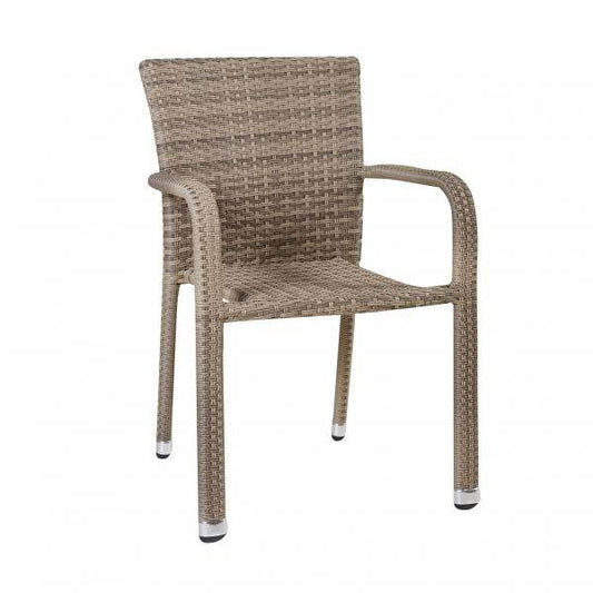 Rattan Turin Dining Stapelstuhl Armlehnstuhl Natur - Palo24