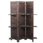 Paravent Yvelines, Trennwand Raumteiler mit Regalböden 170x125cm, Shabby Look ~ braun/braun - Palo24